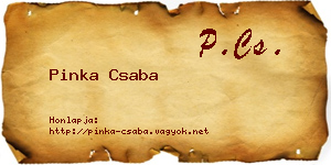 Pinka Csaba névjegykártya